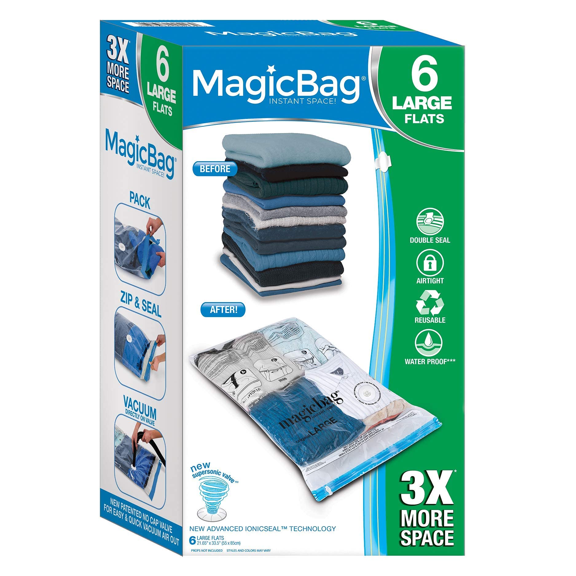 MagicBag Smart Design Instant Space Saver Storage - Flat Extra Large Airtight Double Zipper Vacuum Seal Clothing Pillows Home Organization 4fae1015 D8d8 4d95 8a11 A36c51c2c619.52d940a0a94a1b90b088785728350da1