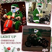 Vista 6 de Relaxweex Funda para Casco de Motocicleta de Navidad Iluminada Extra Grande Decoración de Sombrero de Papá Noel 18.78 x 15.75 Pulgadas Funda