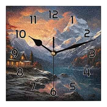 Amazon.com: Landscape Hillside House Wall Clock Silent Non