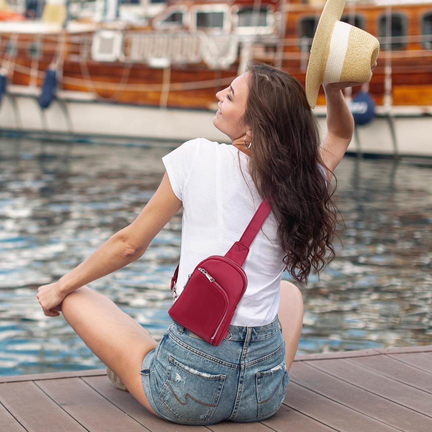 INICAT Nylon Crossbody Sling Bags For Women Small Cross Body Fanny Pack Phone Travel Purses Gifts - Image 3