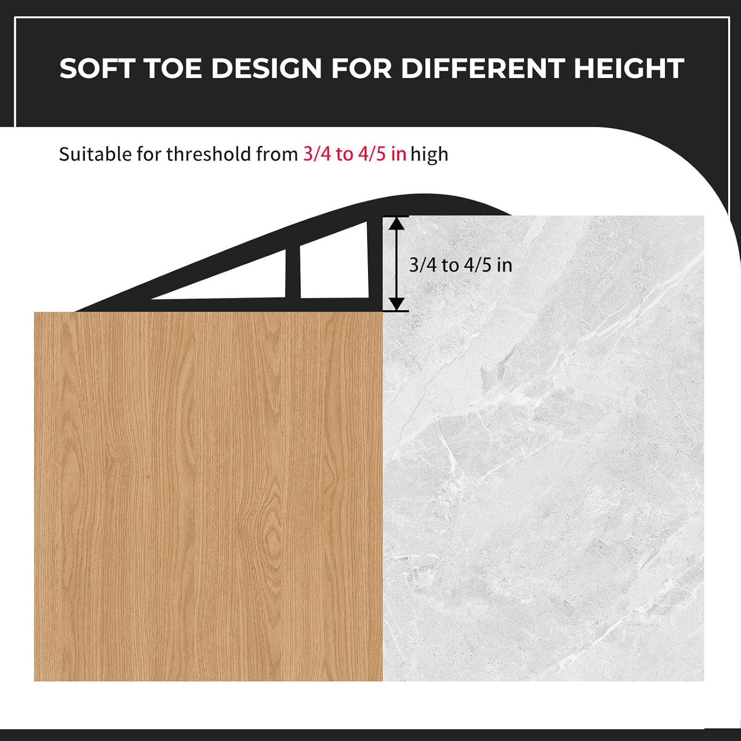Floor-Transition-Strips Self Adhesive 36 inch Door-Threshold, Threshold 3/4''~4/5'', Transition-Strips for Doorways, Edge-Reducer Door-Threshold-Strip