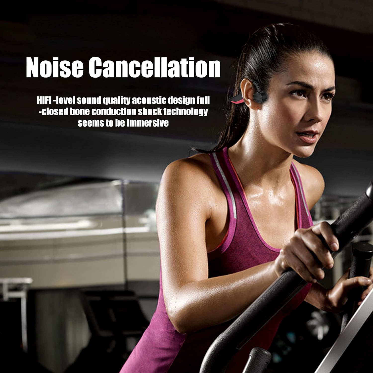 bone conduction headphones bone conducting headphones wireless bluetooth titanium open ear bone conduction headphones wireless with IPX8 waterproof 16GB memory offline use headphones for gym (K7Blue)