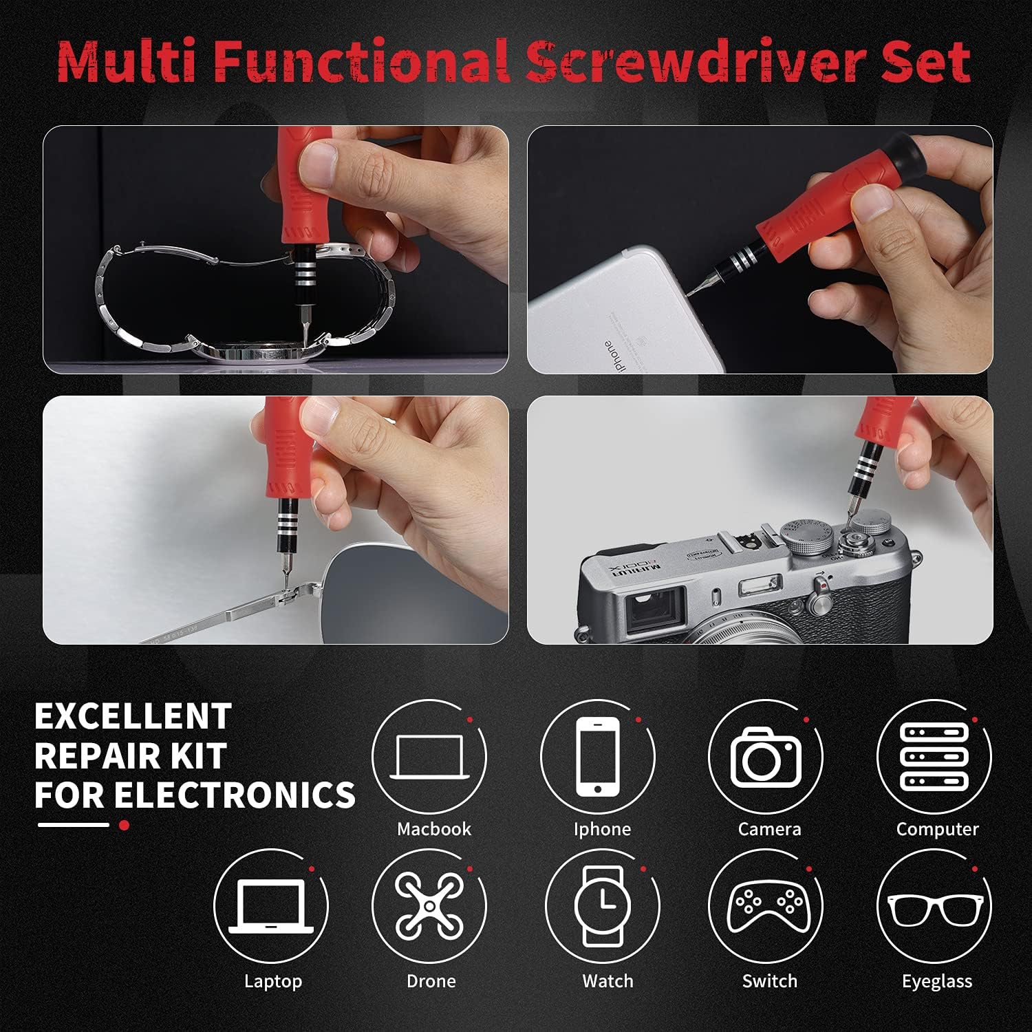 Ps4 Screwdriver kit,Precision Screwdriver Set,Computer Repair Tool kit,Magnetic Electronics Repair Kit for iPhone,for Nintendo Controller joycon,Laptop,Xbox one,Ring doorbell,Watch,Camera,Eyeglass