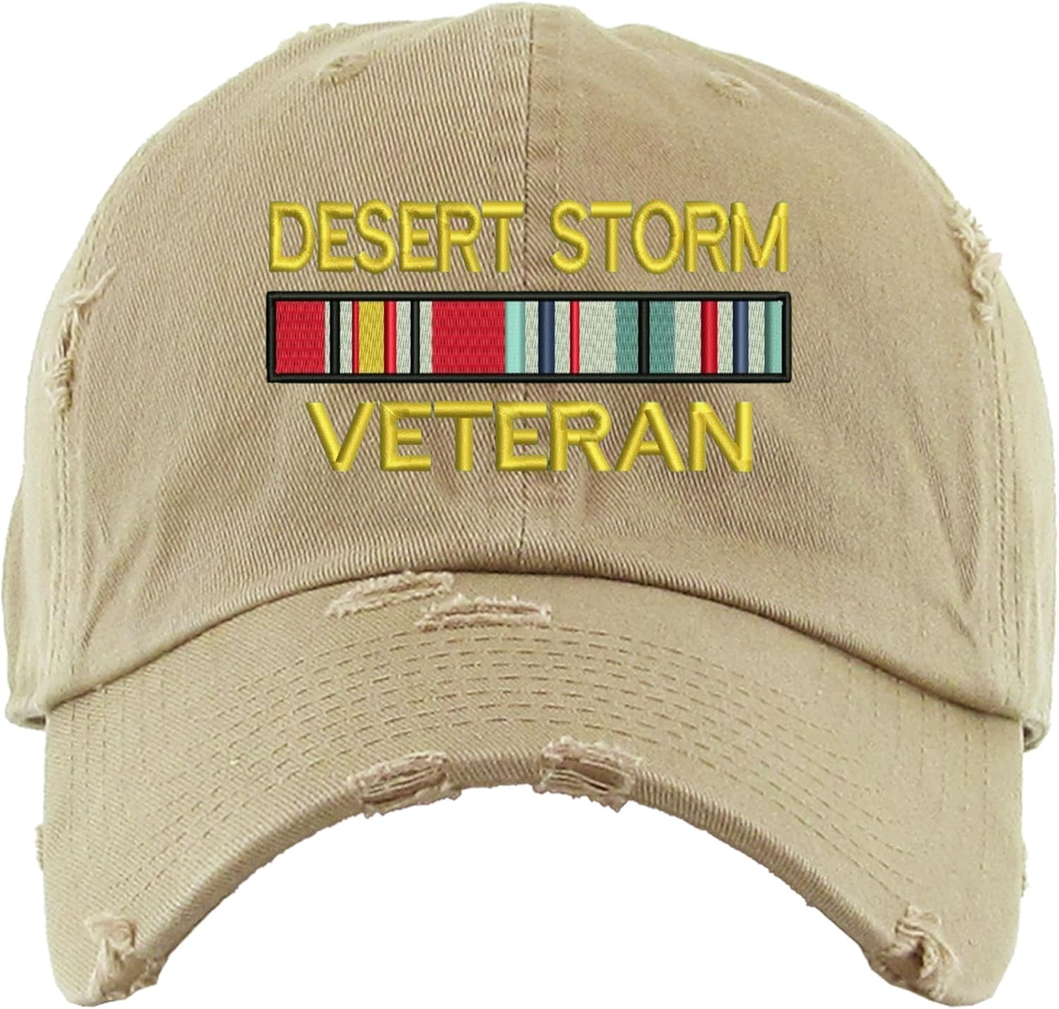 ALLNTRENDS Dad Hat Desert Storm Veteran Embroidered Cotton Military Distressed Cap