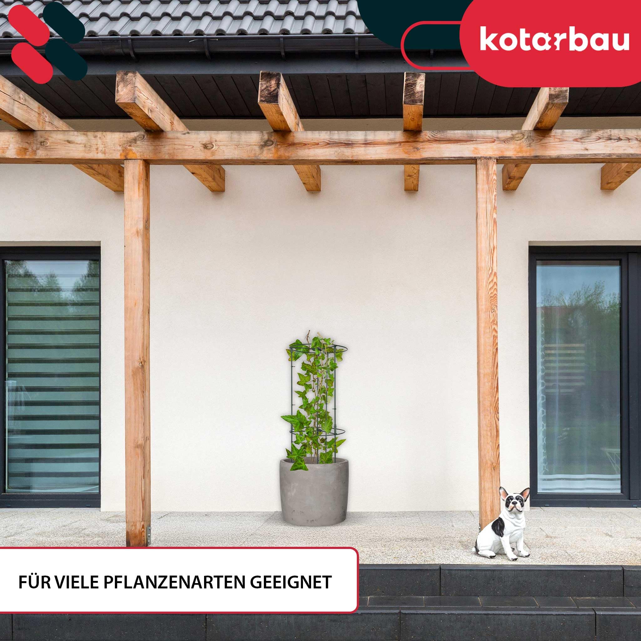KOTARBAU® Traliccio per Rampicanti ⌀ 35 x 80 cm, Sostegno per Piante, PVC | 6 Pezzi, Supporto per Piante Rampicanti, Tutori Pomodori, Supporti per Piante, Griglia per Piante Rampicanti, Verde, Rotondo
