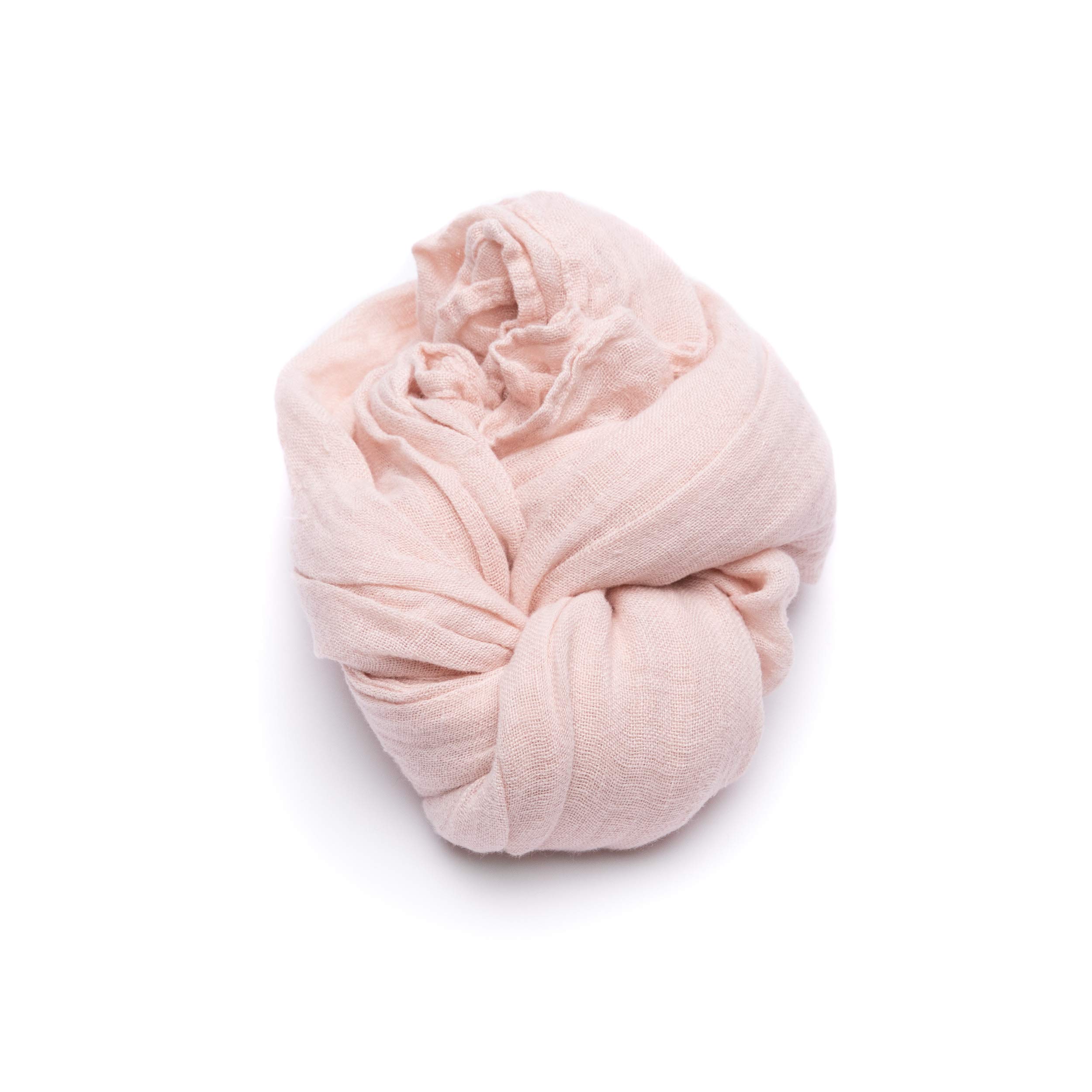 LinenMe 100% Linen Scarf for Women Men Unisex Garza 45 x 200 cm, Summer Shawl Lightweight Soft Breathable Comfortable, Rosa