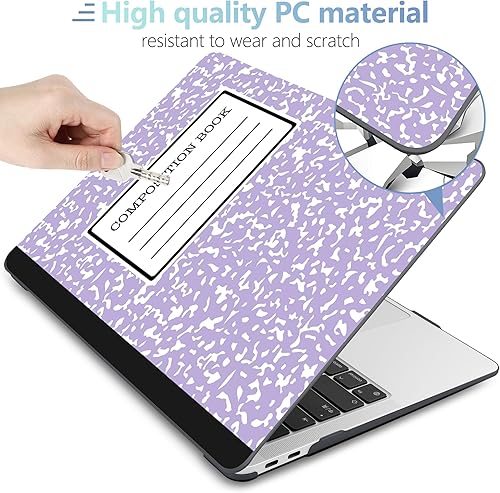 Miniatura 9 de MEEgoodo Funda para MacBook Air de 13 pulgadas 2021 2020 2019 2018 lanzada A2337 M1 A2179 A1932 con Touch ID, carcasa rígida de plástico y cubierta