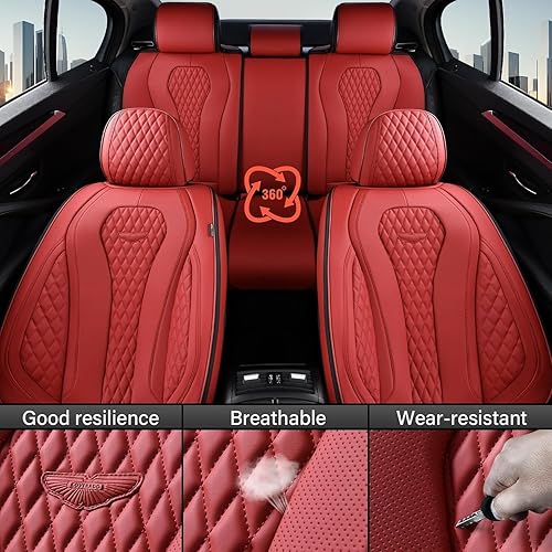 Miniatura 199 de Coverado - Fundas para asientos de auto, juego completo, funda blanca impermeable, fundas delanteras y traseras, funda de lujo, protector de Blanco