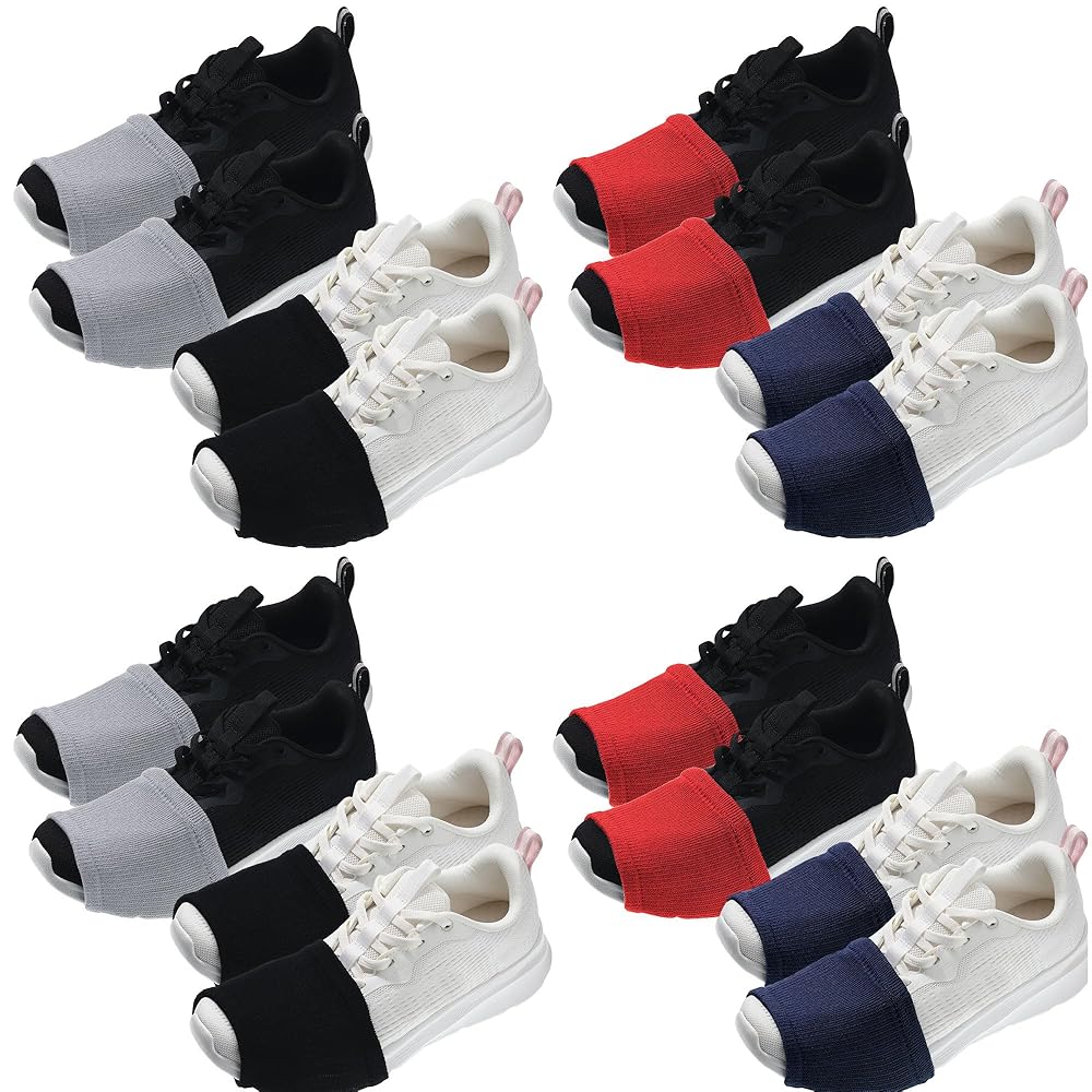 Haysandy 8 Pairs Dance Shoe Covers Over Shoes Socks for Dancer Women(L,Classic Style,Black, Burgundy, Navy Blue, Gray)