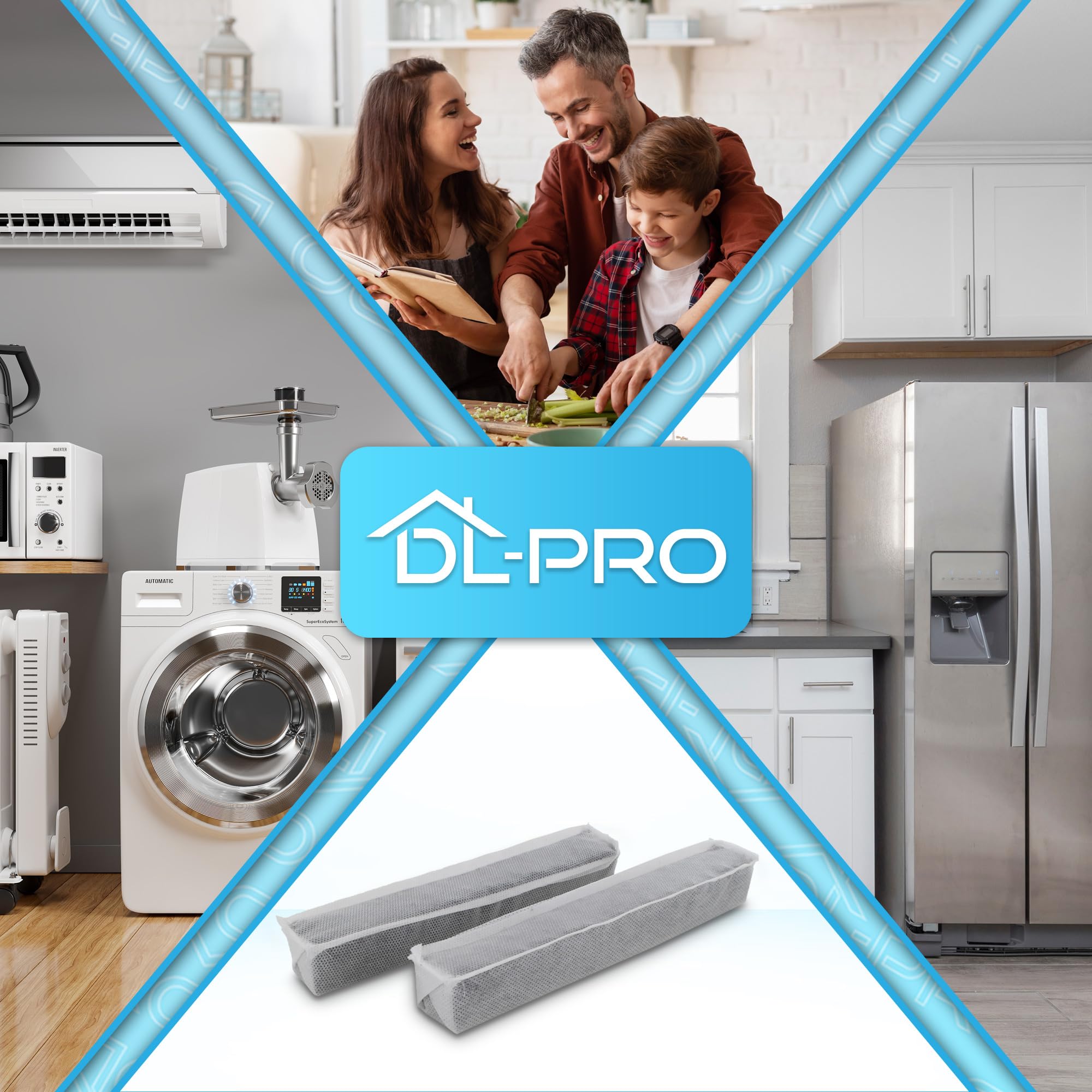DL-pro 2x Geruchsfilter kompatibel mit Miele Active AirClean 7236280 KKF-RF Aktivkohlefilter Kohlefilter Luftfilter Filter gegen unangenehme Gerüche im Kühlschrank Kühl-GefrierKombination