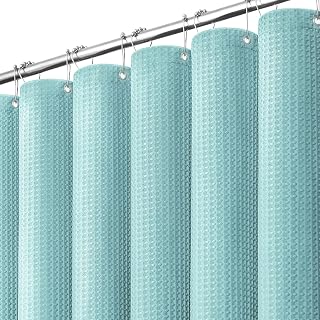 Dynamene Stall Waffle Shower Curtain 256 GSM Heavy 36"x72" Teal/Turquoise