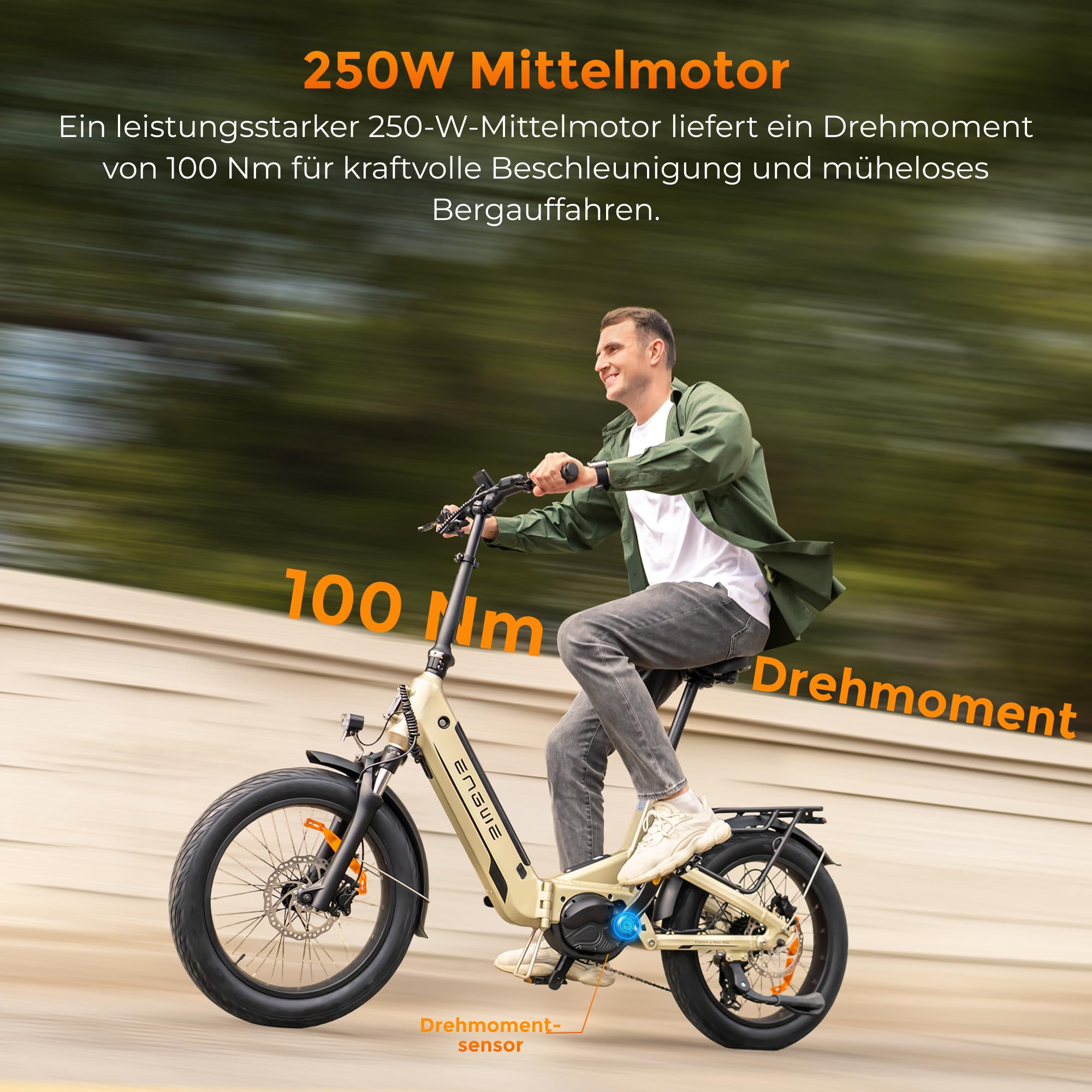 ENGWE L20 3.0 Pro E-Bike mit APP & IoT, 250W Mittelmotor und 48V 15Ah Akku bis 160KM, Unterstützt 2-Stündiges Schnellladen mit Hydraulischen Bremsen Ausgestattet und Drehmomentsensor