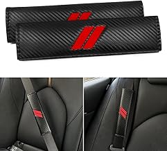 for Challenger Seat Belt Covers for Charger Seat Belt Pads for Dodge Accessories Durango Journey Car Seatbelt Covers Leather Seatbelt Shoulder Strap Cushion (2 Pcs, Red Stitches)