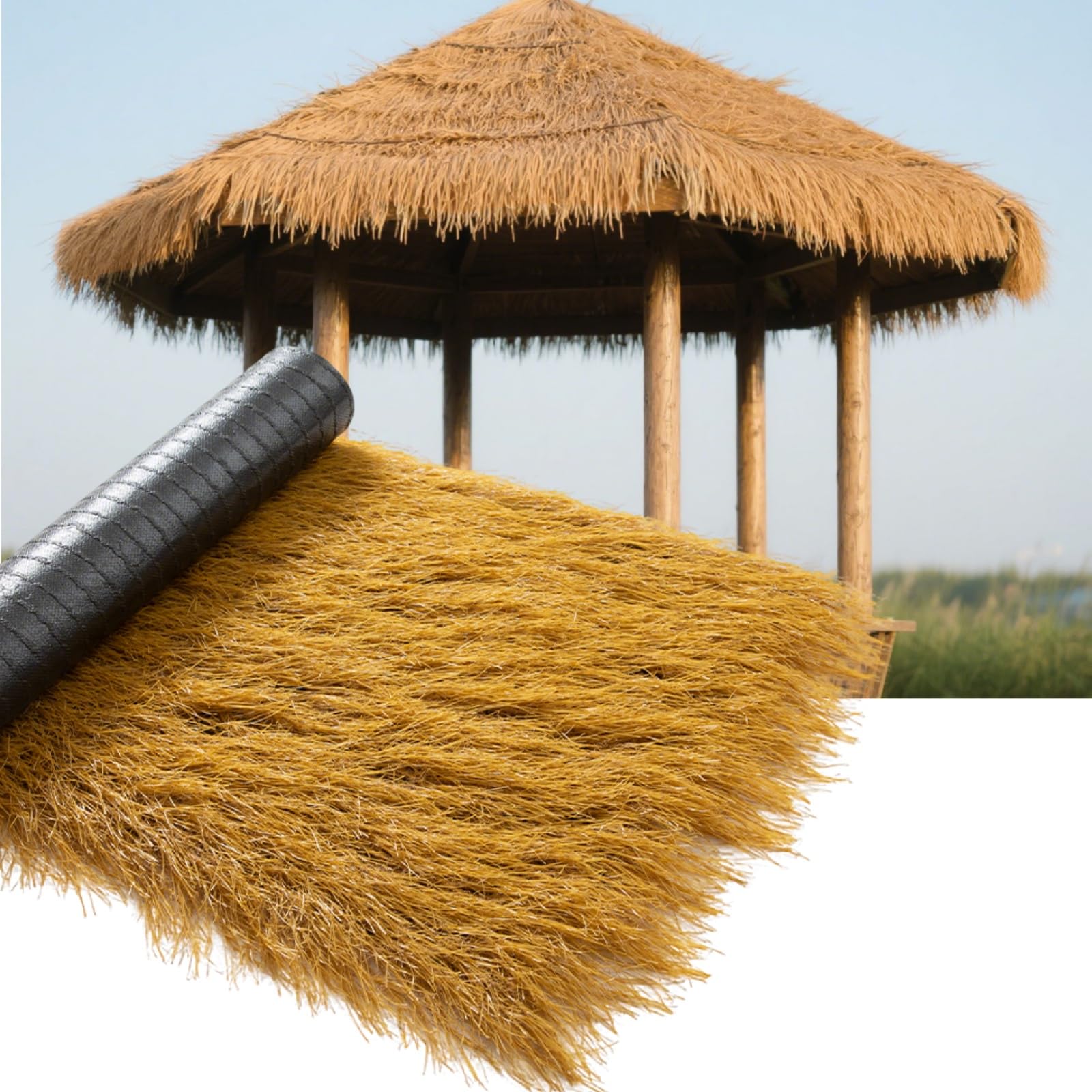 Artificial Simulation Of Thatched Roof, Artificial Straw Scenic Area Decoration, ,fake Turf, Retro Style Thatched Roof, Thatched Shed, Mexican Straw Roof, Garden Straw Roof(Size:0.5*10m(1.64*32.80ft))