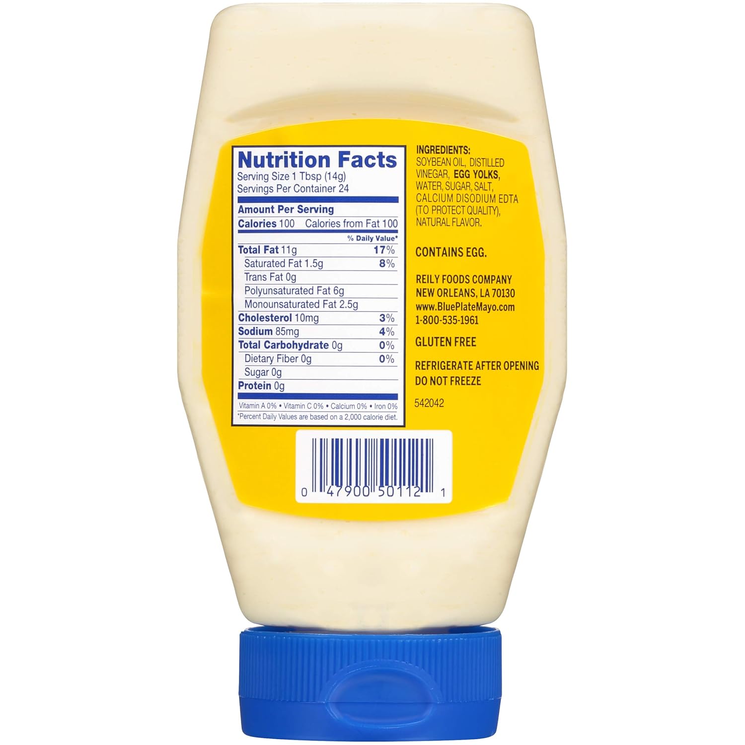 Blue Plate Real Mayonnaise, 12 Ounce Squeeze 6 Count(Pack of 1) : Grocery & Gourmet Food