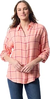 Gloria Vanderbilt Women's Amanda Oversized Button Down Shirt with Roll-tab Sleeves Standard