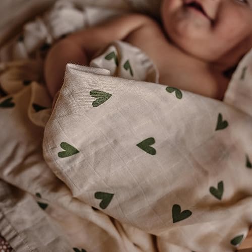 Miniatura 4 de Huxie Dinamarca - Mantas de muselina  100% algodón orgánico súper suave  Manta de recepción ideal para bebé niño y niña  47 x 47 pulgadas (corazones
