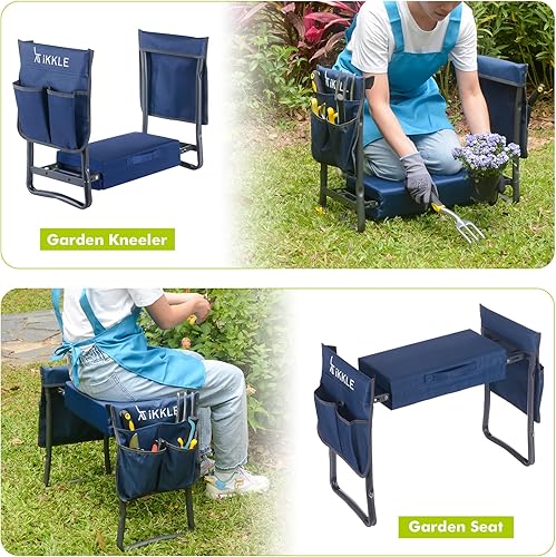 Miniatura 6 de ikkle Asiento de jardín resistente y taburete de jardinería  Almohadilla de rodillas desmontable más gruesa y más ancha  Regalo para mujeres y