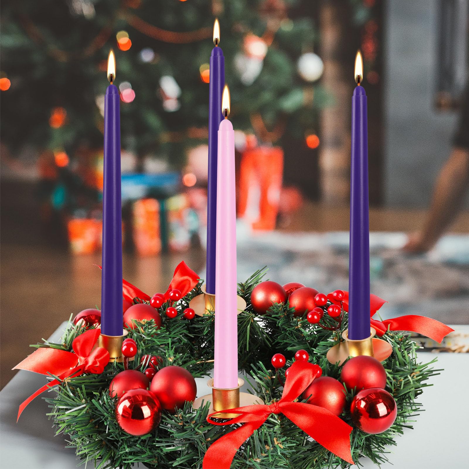 Candele Dell'Avvento Coniche da 10 Pollici, Confezione da 16