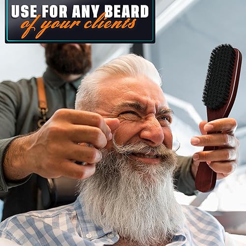 Miniatura 9 de Cepillo de barba para hombre con mango  Cepillo de barba de cerdas de jabalí suave para hombres, diseño de madera de 9 pulgadas para barbas, bigotes