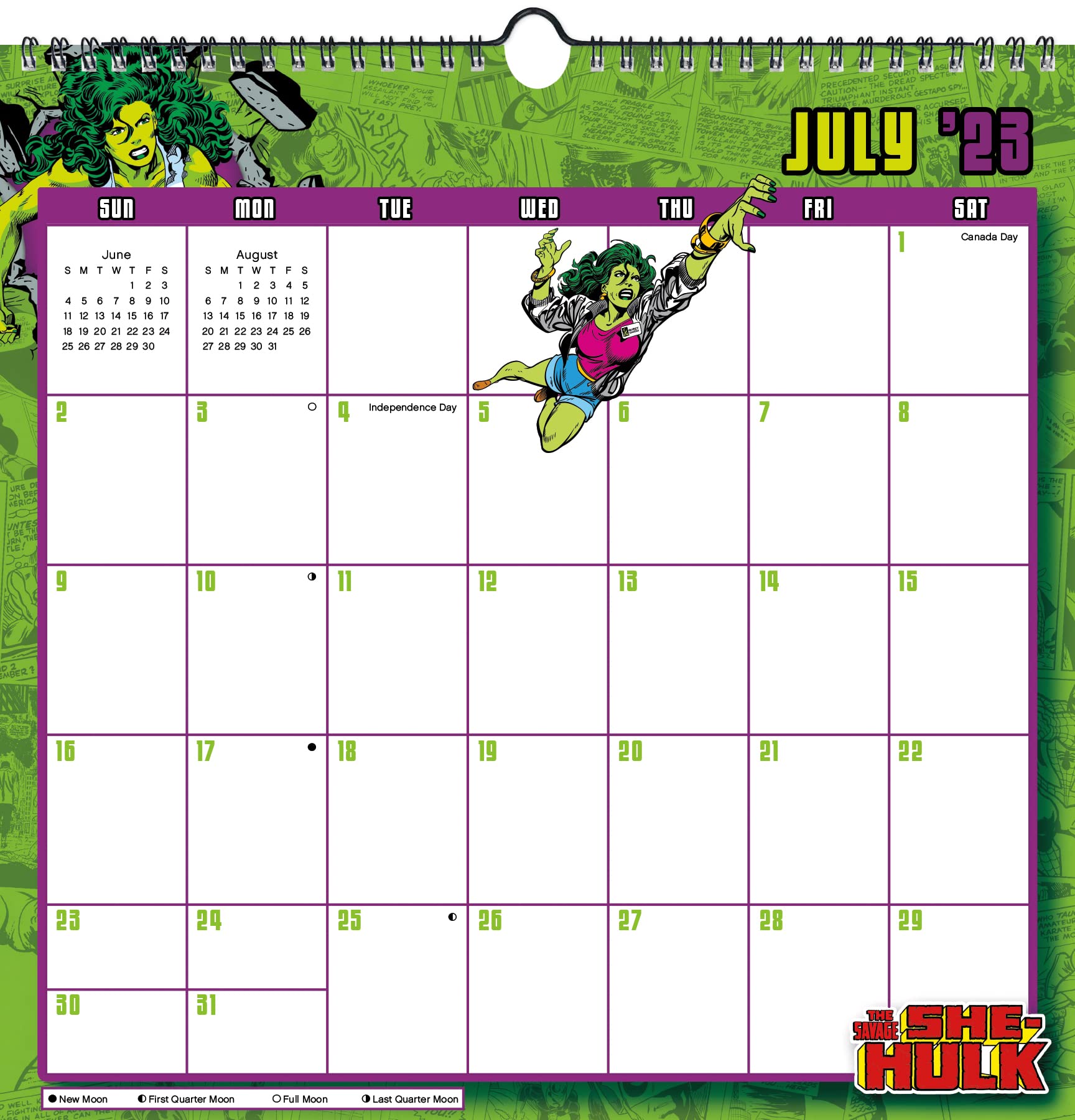 Calendario da parete 2023-2024 Marvel Comics Academic a spirale (luglio 2023 - giugno 2024)