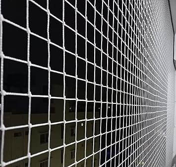 Navagraha 6 - 10 Feet HDPE Anti Bird Net/Pigeon Netting for |Balcony,Window and Much More| with Attached Ropes and Cable Ties for Easy Installation (White Color) (6 - 10 Foot (60 SQ FEET))