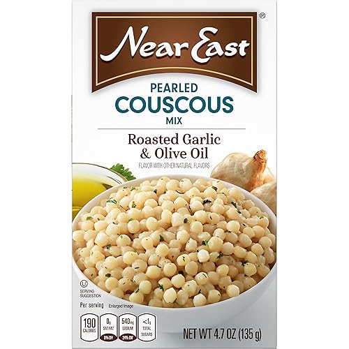 Near East Oil Pearled Couscous, Roasted Garlic & Olive, 4.7