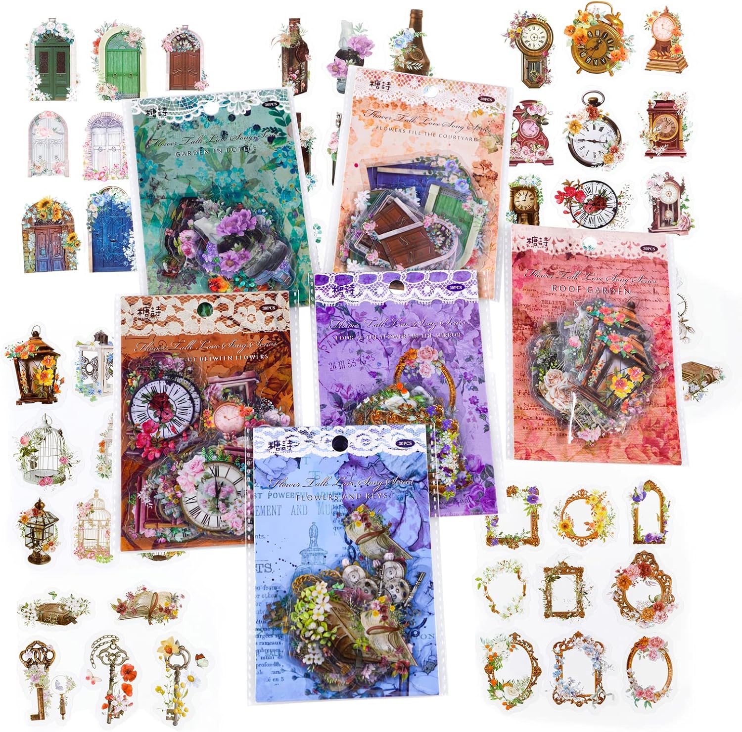 Amazon.com: GUHAR PET Aesthetic Scrapbook Stickers,180Pcs Vintage