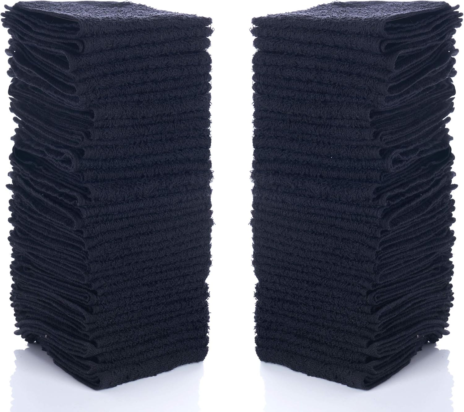 SIMPLI-MAGIC 79217 Black Cotton Washcloths, 12" x 12", 24 Pack