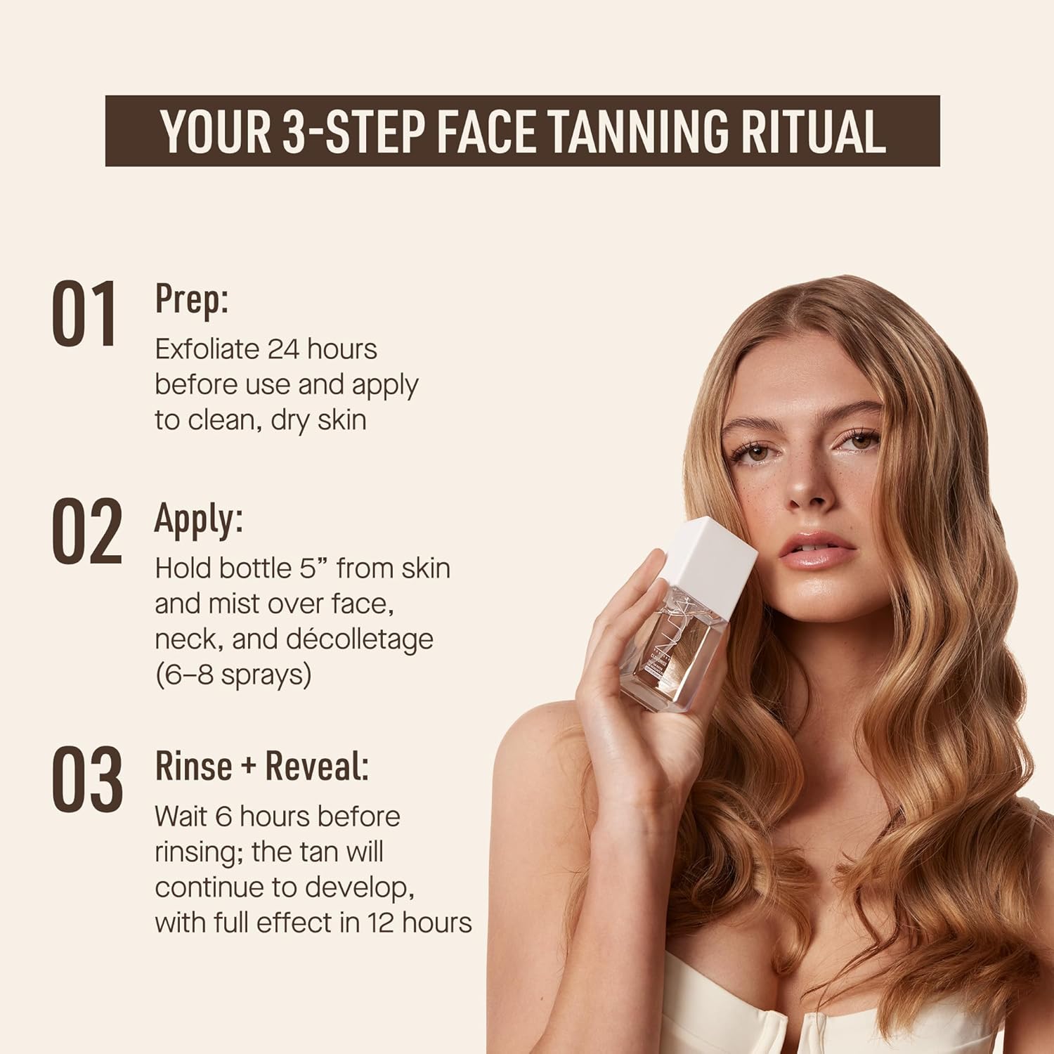 Nuda CloudMist Face Tan Water | Buildable Facial Tanning Mist for Medium to Dark Complexions | Infused with Vitamins and White Tea & Rosehip Extracts | Lightweight, Bronzer-Free Formula, (2.5 Fl Oz)