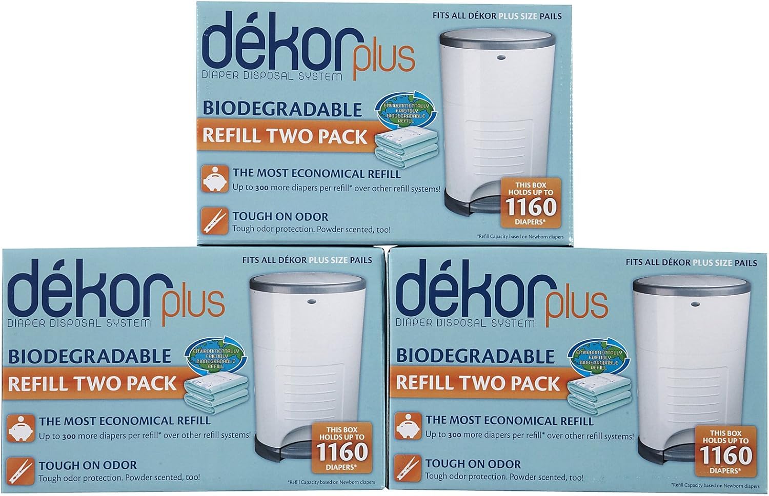 Amazon.co.jp Diaper Dekor Plus Biodegradable Refill 2 ct 3 pk by