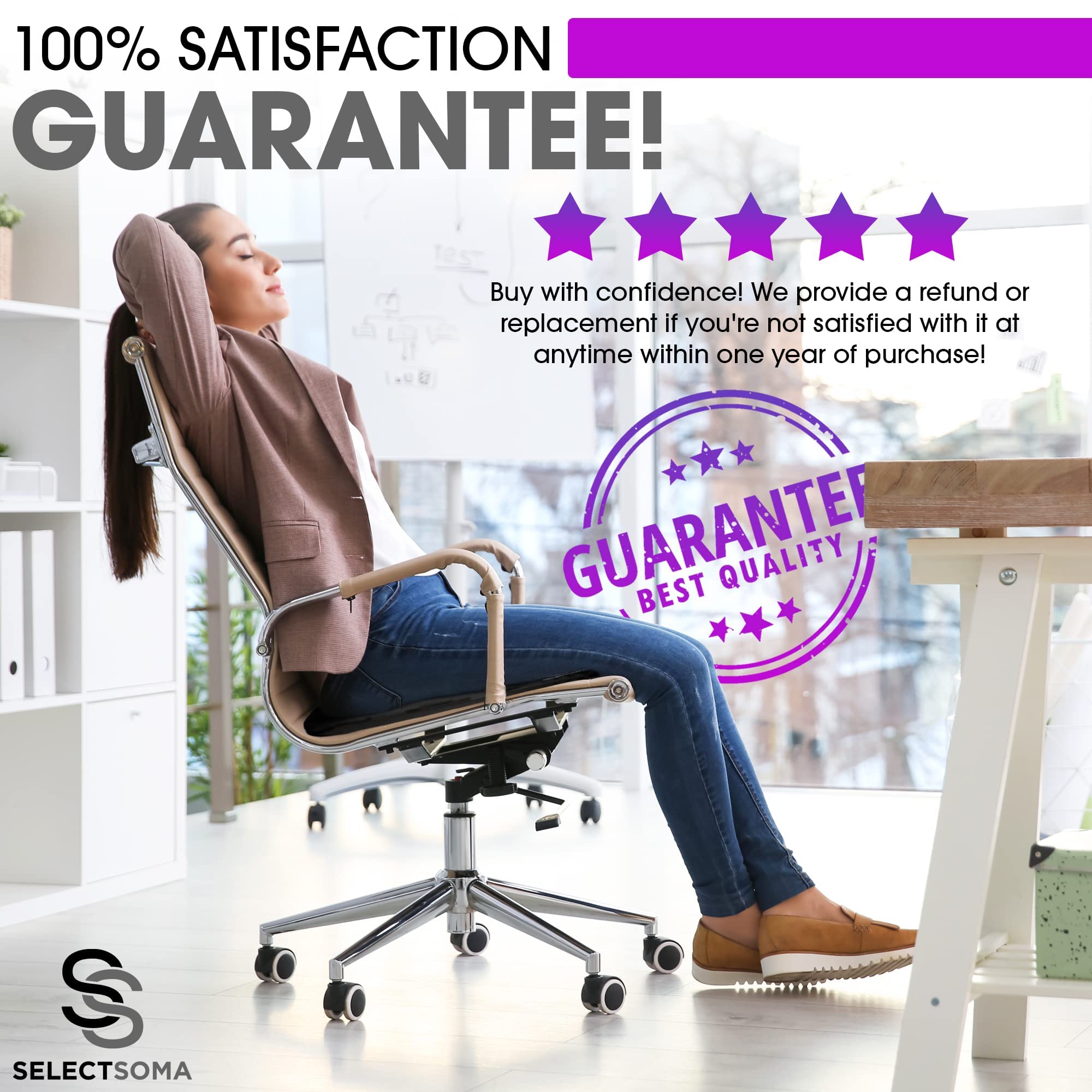 Purple Gel Seat Cushion for Long Sitting Back, Sciatica, Hip