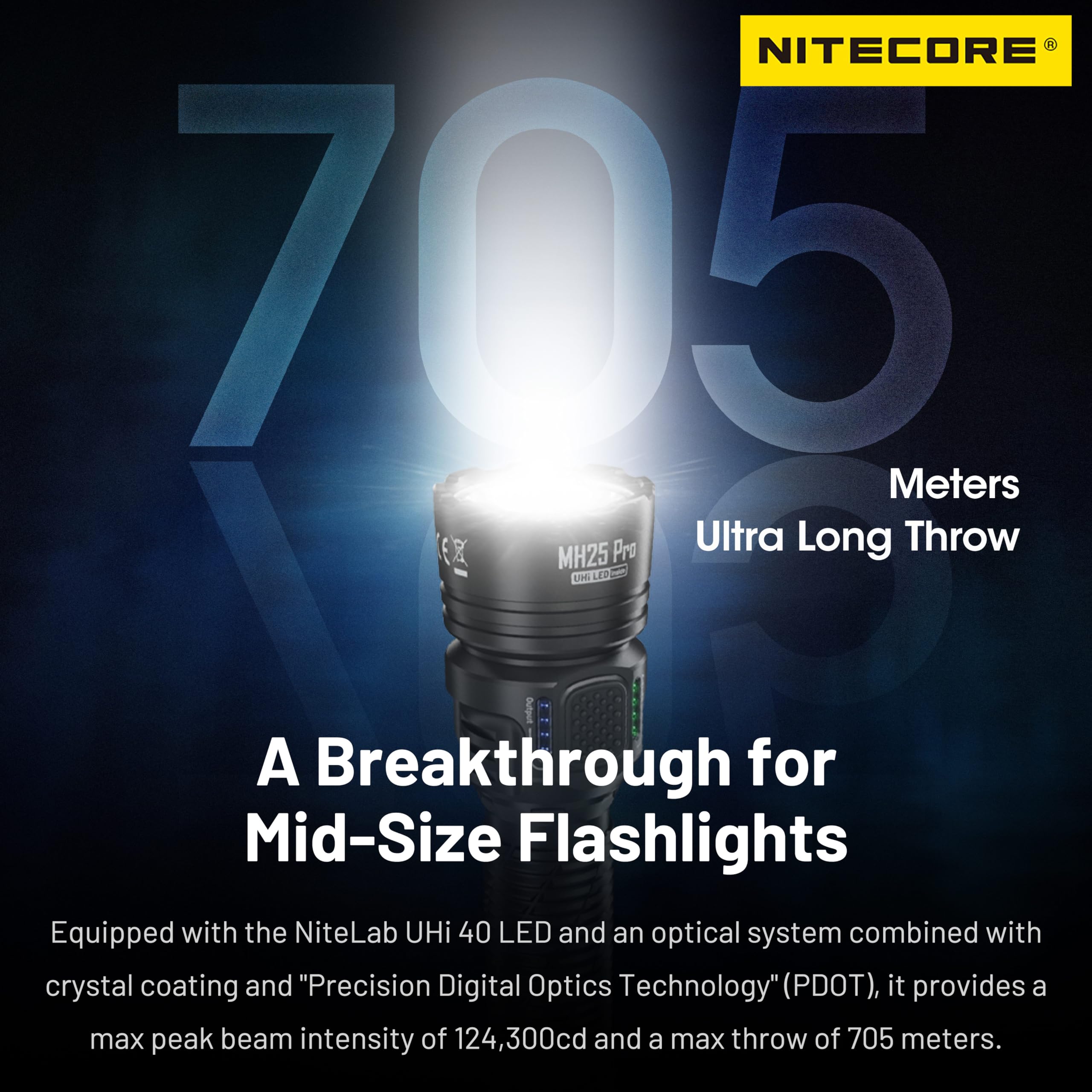 Nitecore MH25 Pro Torcia a Lunghissimo Raggio Ricaricabile USB-C