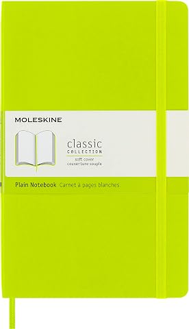 Moleskine - Klasik not defteri, boş sayfalar, yumuşak kapak ve elastik kilit, boyut 13 x 21 cm, limon yeşili, 240 sayfa