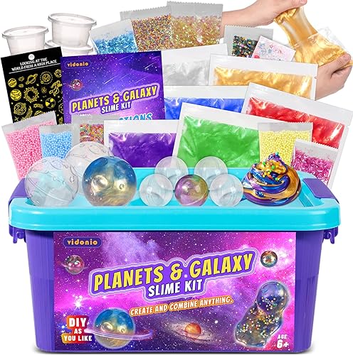Kit de 33 piezas de slime de galaxia de 3 libras, kit de fabricación de slime para niños y niñas, paquete de 8 bolas de limo de galaxia, palitos de