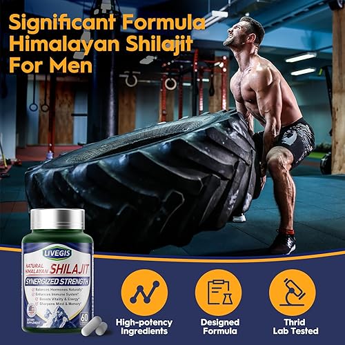 Miniatura 4 de Himalayan Shilajit Cápsulas equilibran las hormonas, aumentan la inmunidad, mejoran la vitalidad y la memoria, suplemento de alta potencia con