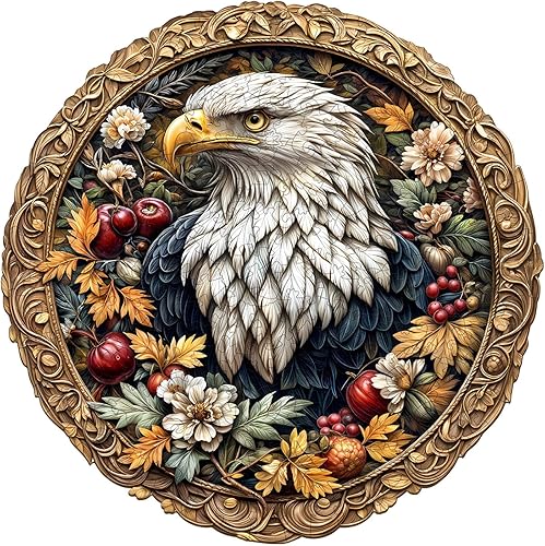 Rompecabezas de madera para adultos, desafiante rompecabezas retro de águila para adultos, rompecabezas de madera con forma de animal único para