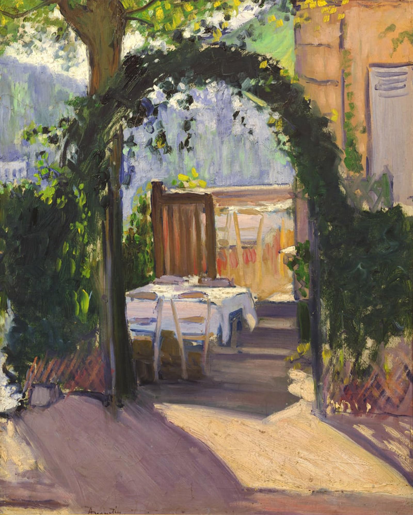 ARTXLXXBN Famous Painting Canvas Artwork Graffiti Print the Arbour by Louis Anquetin Portrait Canvas Image for Home Decor 60x90cm