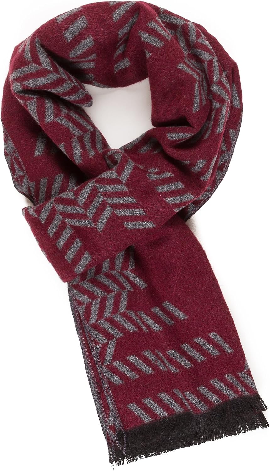 Écharpe Homme Cachemire Rouge Clair 30x180cm - Chaude Et Élégante Automne Hiver - Douce Et Légère