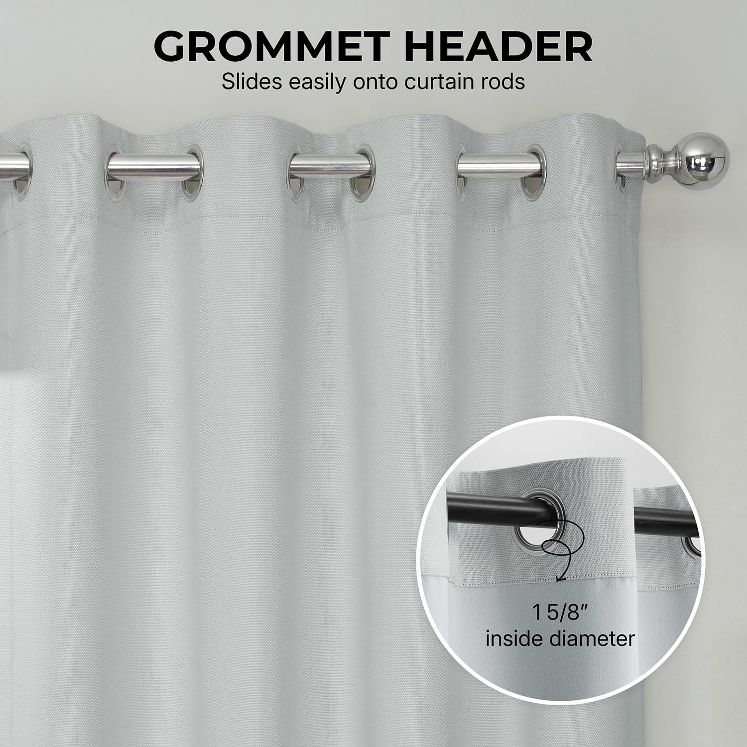HPD Half Price Drapes Grommet Linen Curtains 84 Inches Long Room Darkening Curtains for Bedroom & Living Room (1 Panel), 50W x 84L, Oyster