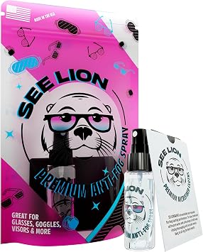 See Lion Anti Fog Spray | Long-Lasting Fog Prevention for Glasses, Goggles, Visors, Face Shields, Sunglasses | 30ml / 1oz Travel Bottle | Streak-Free Formula