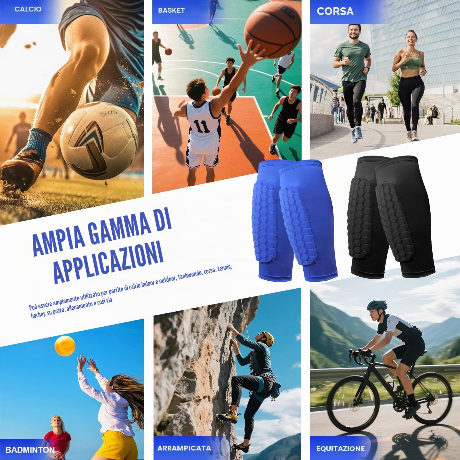 Pardofelis 2 Paia Parastinchi Calcio per Bambino Adulto, Protezione Polpaccio Traspirante e Antiscivolo, Parastinchi da Calcio a Nido d'ape per Bambino Gioventù Uomo Donna Sport All'aperto
