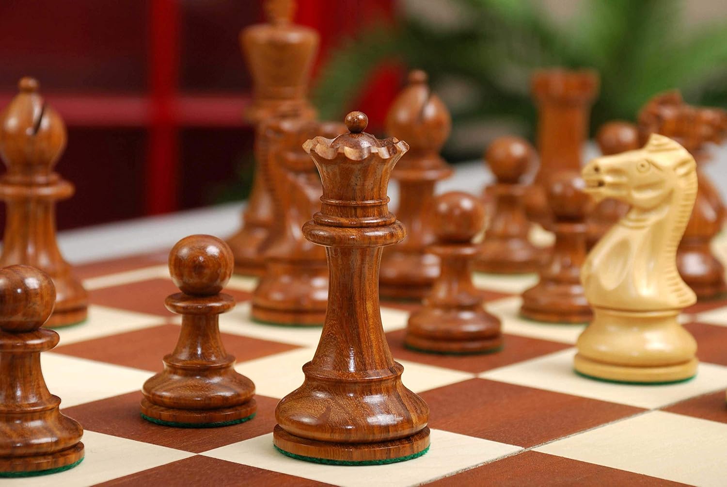 The Grandmaster Series Chess Set - Pieces Only - 4.0" King (Golden Rosewood & Boxwood)