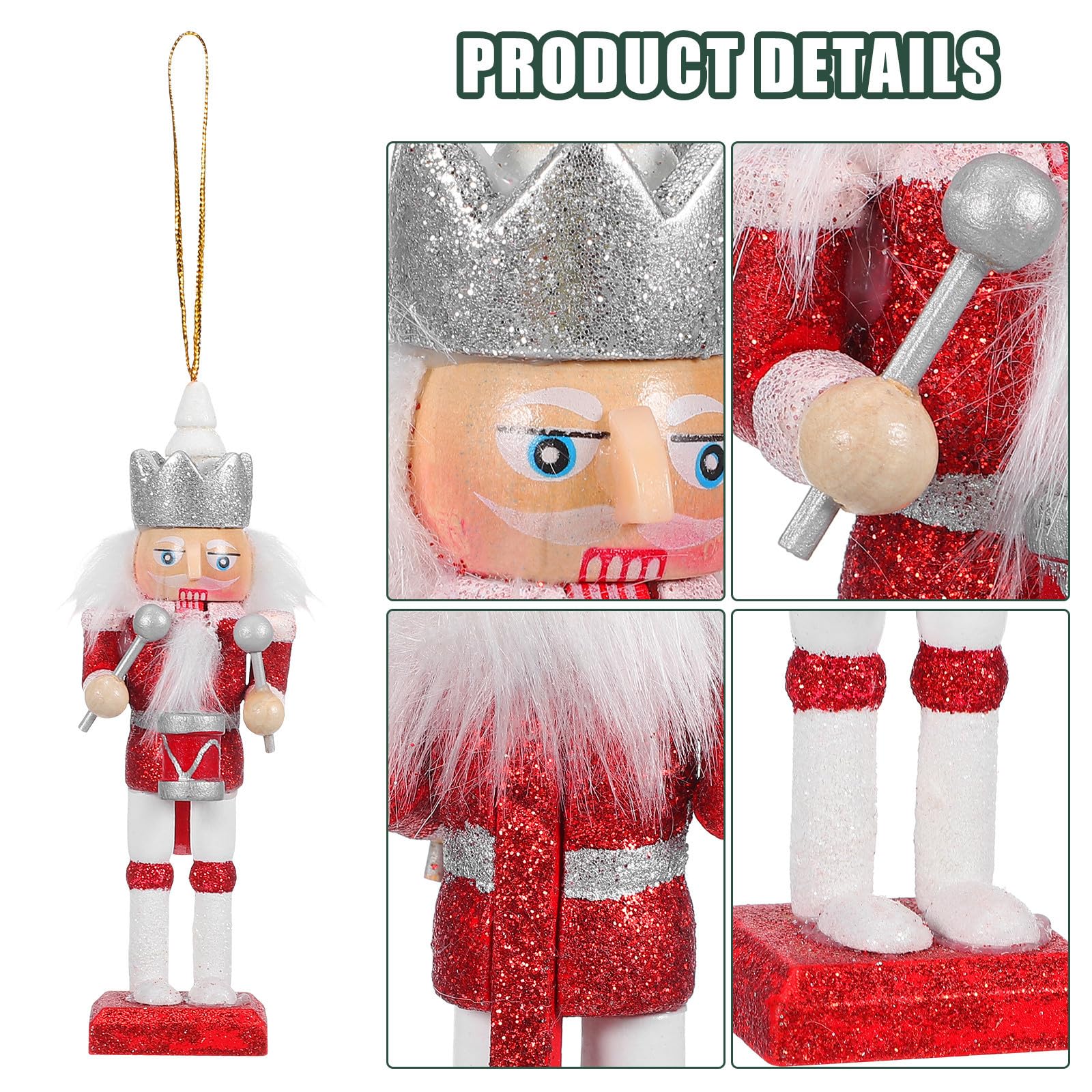 minkissy 10 Unidades Decorativo de Madera Diseño Clásico para Decorar Mesa o Árbol en Navidad y Hogar Ambiente Festivo