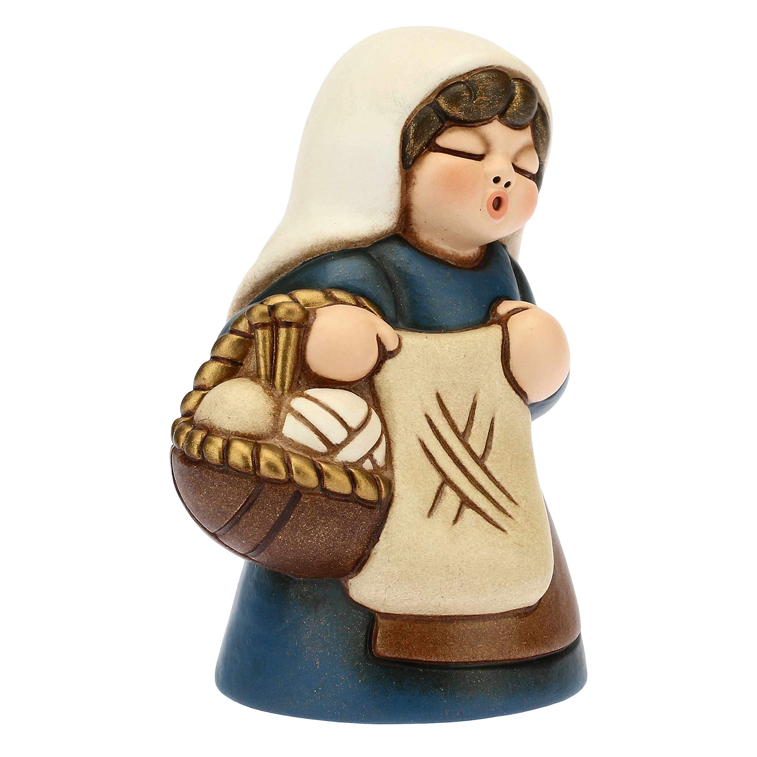 Statuina Presepe THUN - Donna Con Frutta Bianca | Ceramica Dipinta A Mano | Decorazione Natalizia - Foto 11