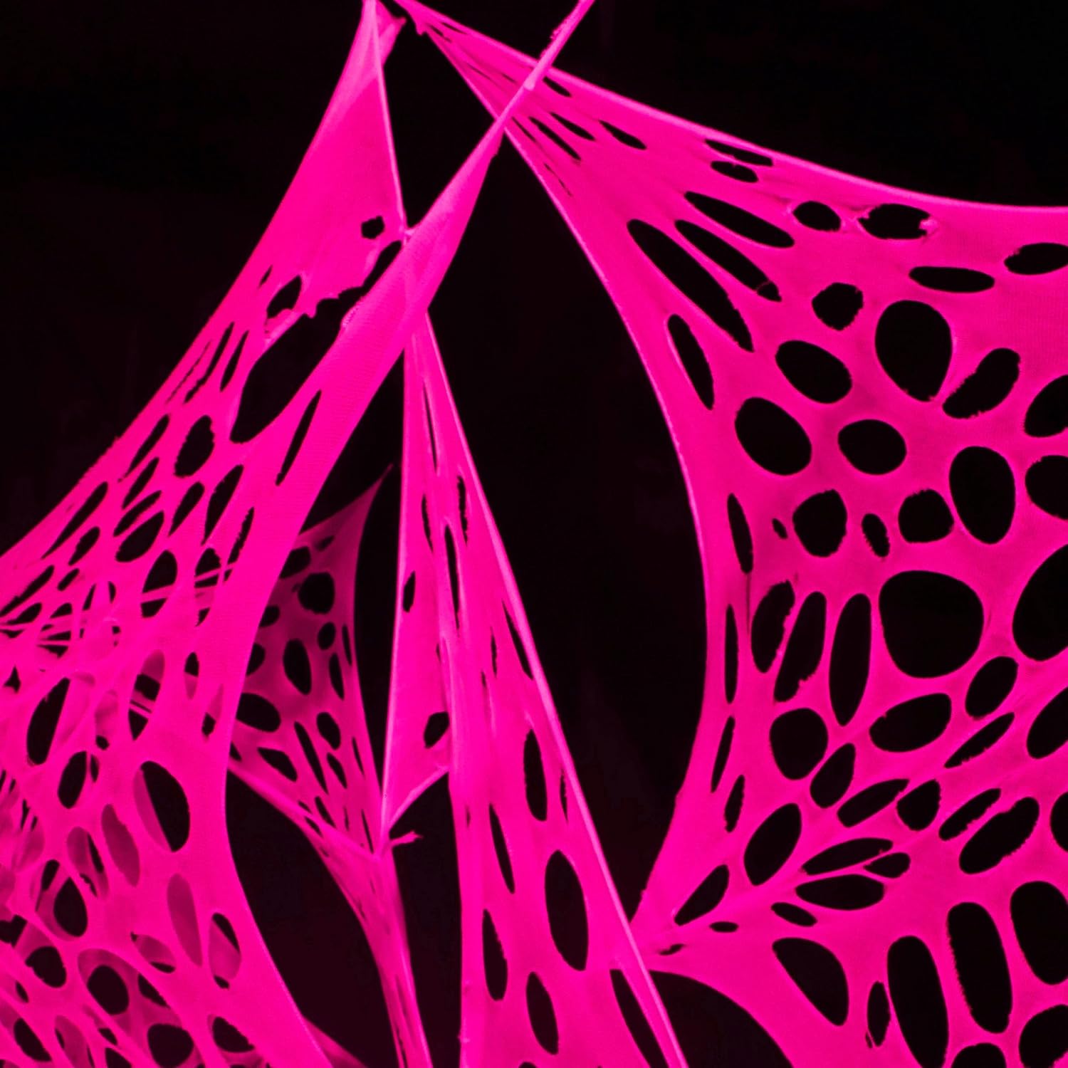 1400 Sqft Glow Pink Giant Durable Spider Webs Halloween Decorations Outdoor, Stretchy Pink Beef Netting for Halloween Party, Halloween Decorations Outdoor Party(48FT x 4FT)