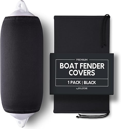 Fundas para guardabarros de barco | Varias opciones de tamaño disponibles | Negro y azul marino | Paquete de 1, 2 y 4 | Poliéster (paquete de 1,
