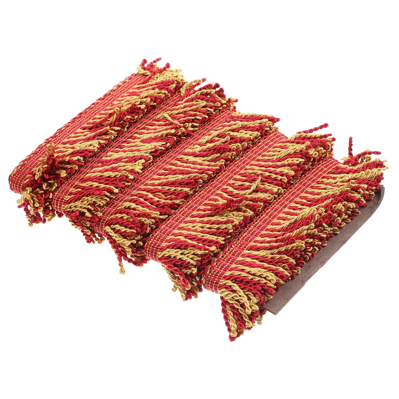 Garniture à franges or et rouge pour rideaux et coussins DIY déco