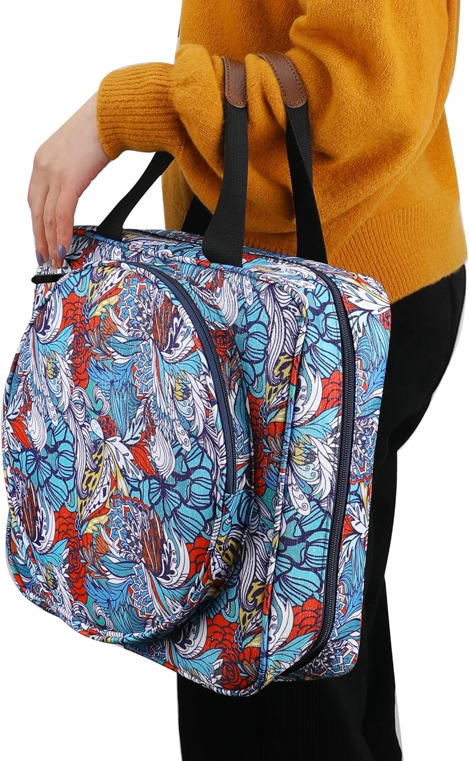 Multifunctional Embroidery Supplies Storage Tote Bag, Large-Capacity Embroidery Project Storage Bag