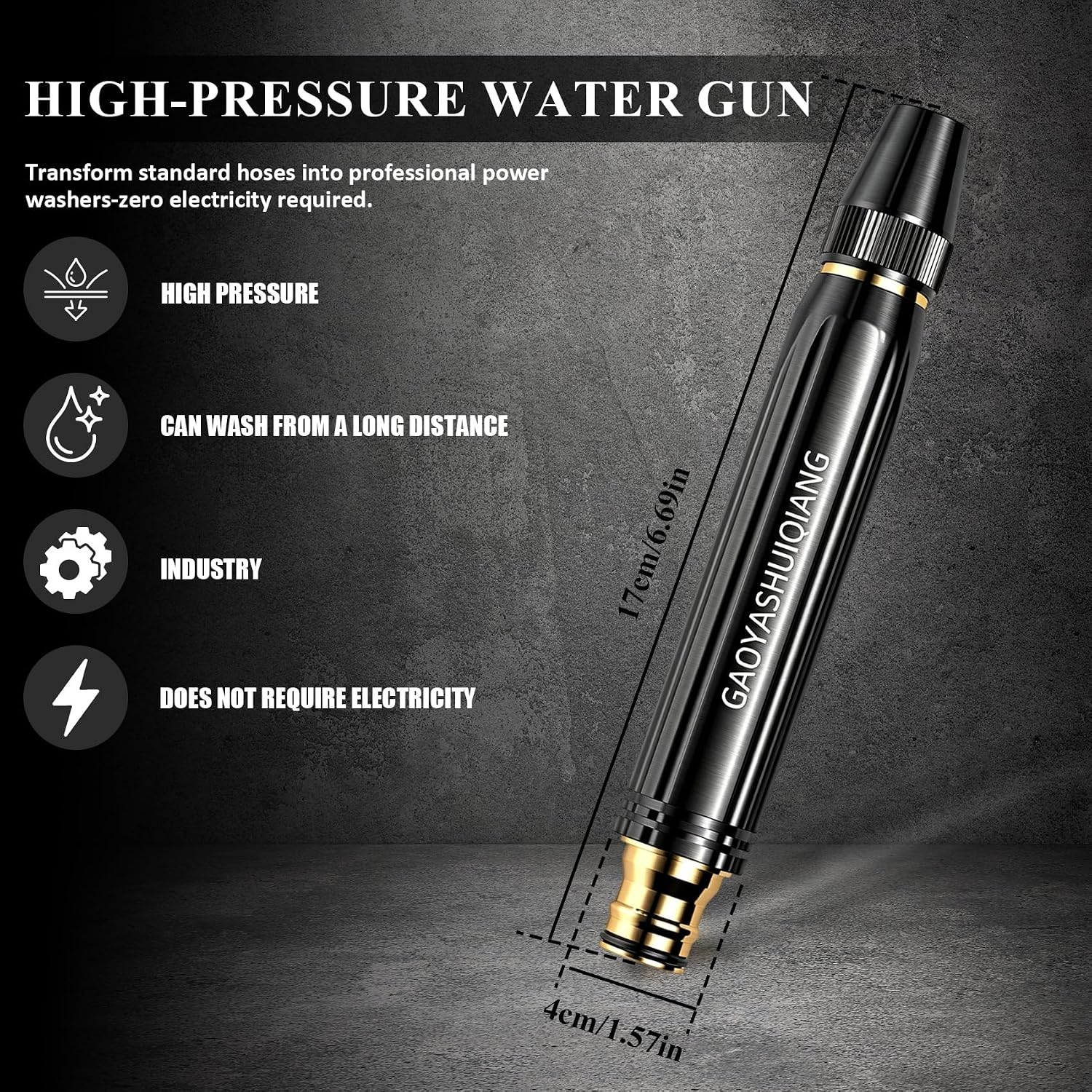 High Pressure Power Washer Nozzle with Metal Connector Set, High Pressure Hose Nozzle, Nozzle Power Washer for Garden Hose, Car Wash Hose Sprayer Fit for Car Washing and Outdoor Cleaning image 2